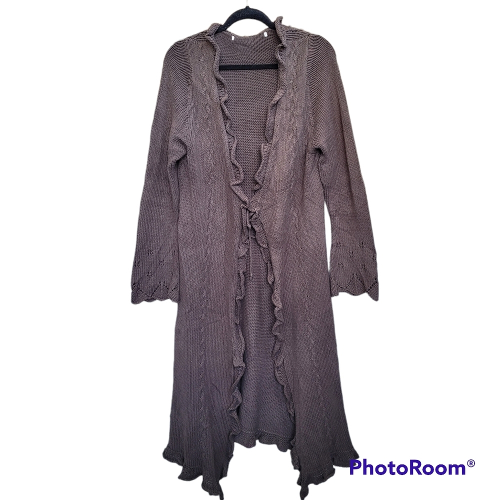 Neutral Knit Duster Cardigan Sweater